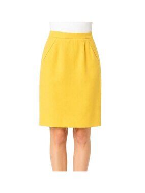 Sag Harbor Size 14 Yellow Straight Knee Length Skirt Lightweight Woven Fabric